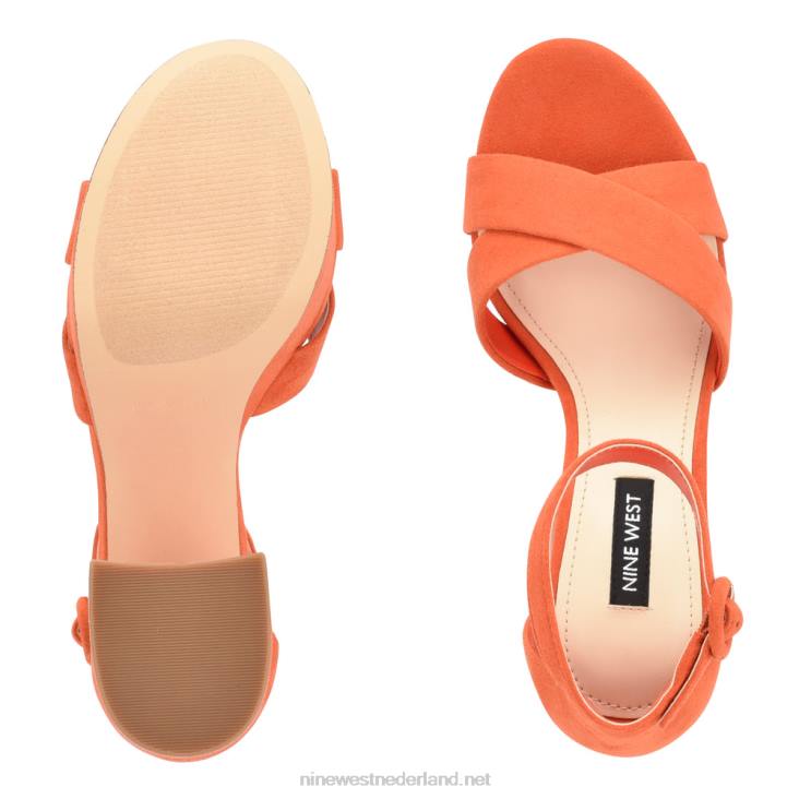willie platform sandalen Nine West 62LB307 oranje suède