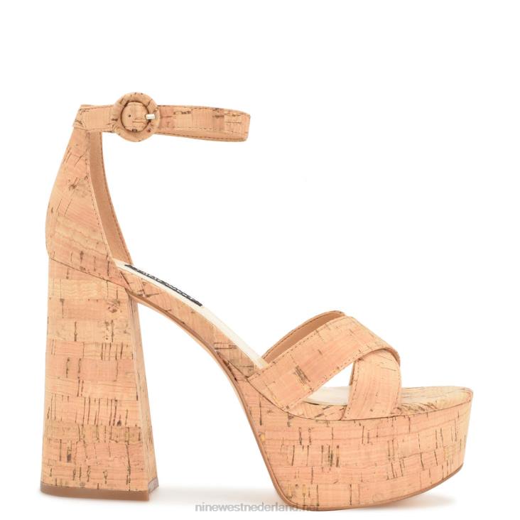 willie platform sandalen Nine West 62LB308 natuurlijke kurk