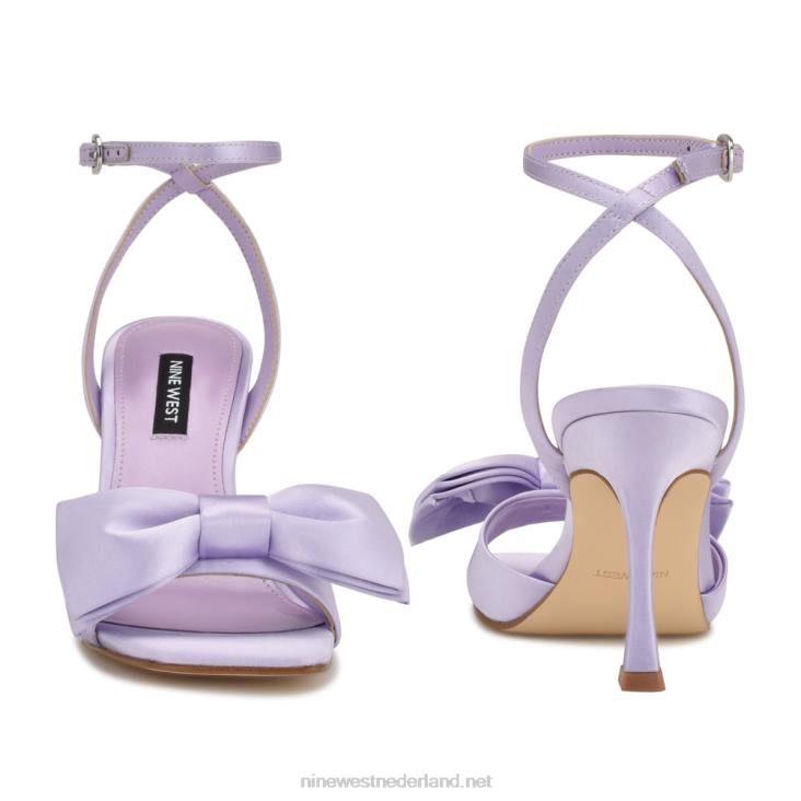 yaway sandalen met enkelbandjes en hakken Nine West 62LB269 paars satijn
