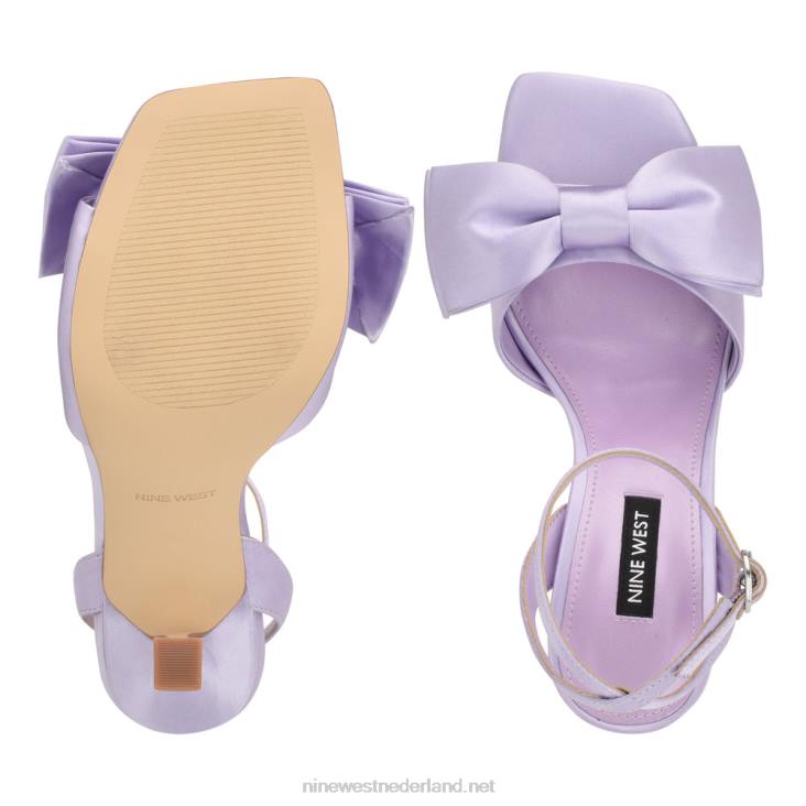yaway sandalen met enkelbandjes en hakken Nine West 62LB269 paars satijn