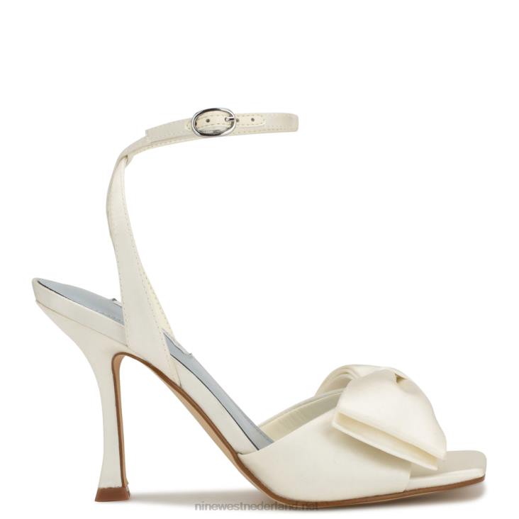 yaway sandalen met enkelbandjes en hakken Nine West 62LB270 ivoor satijn
