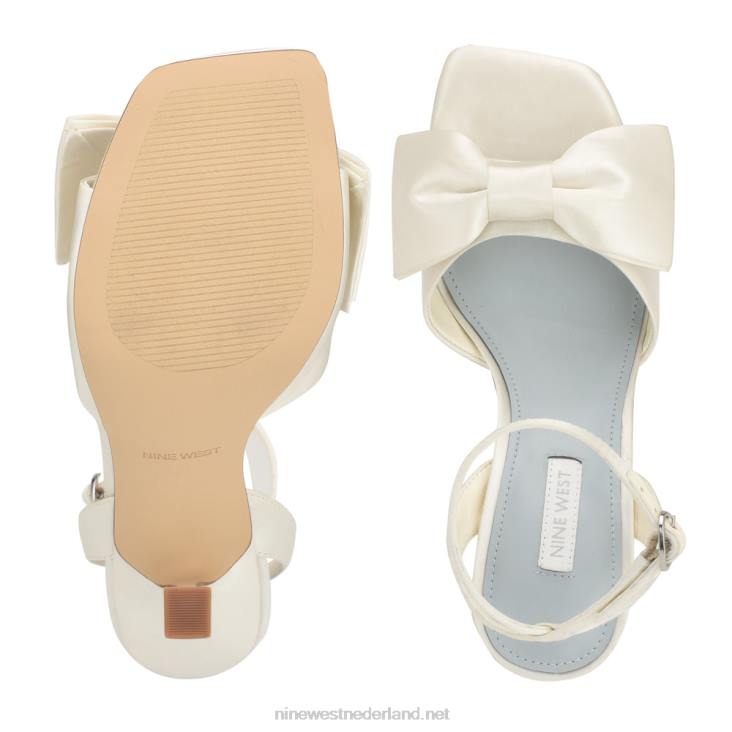yaway sandalen met enkelbandjes en hakken Nine West 62LB270 ivoor satijn