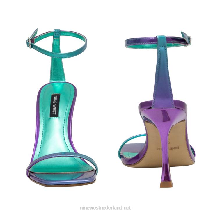 yess sandalen met enkelbandje Nine West 62LB411 paars/blauw ombre iriserend