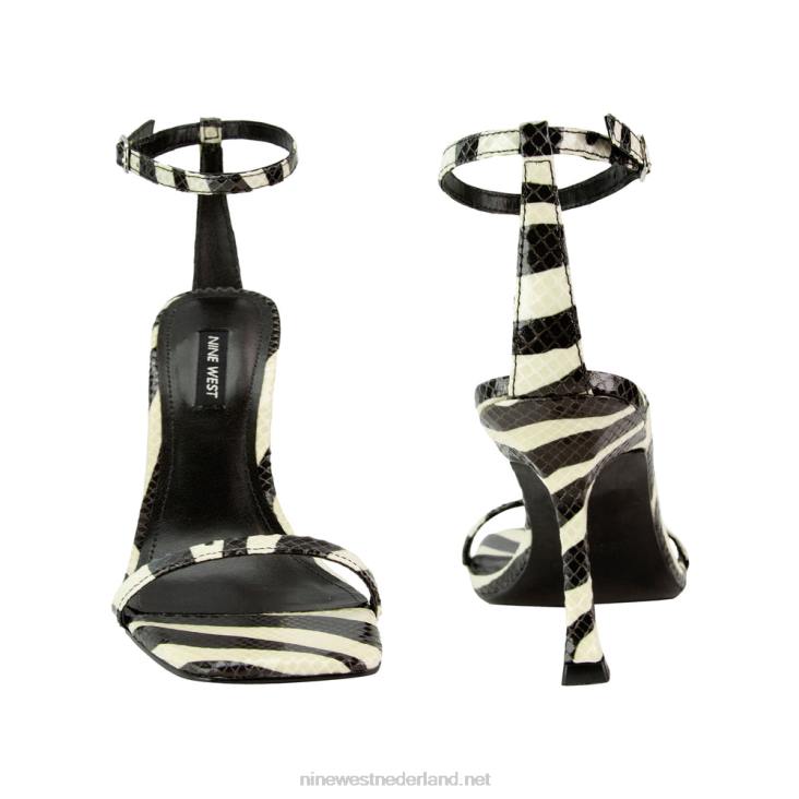 yess sandalen met enkelbandje Nine West 62LB447 slang met zebraprint