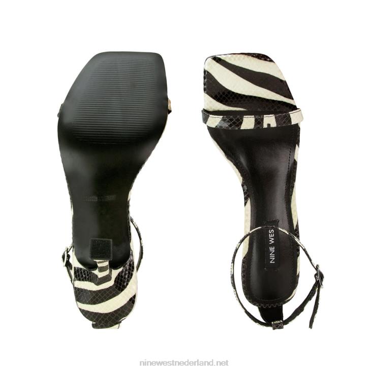 yess sandalen met enkelbandje Nine West 62LB447 slang met zebraprint