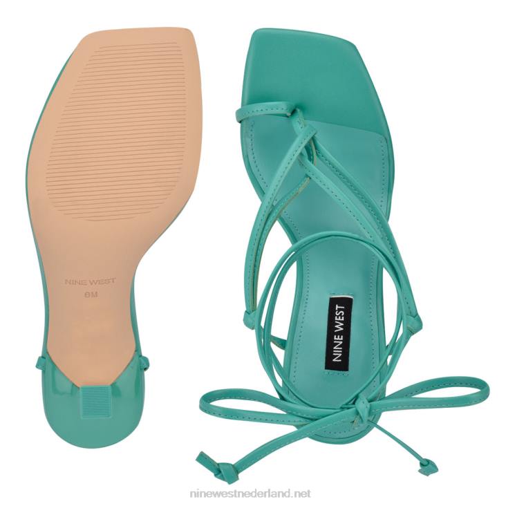 yippie enkel wrap sandaal met hak Nine West 62LB1021 turkoois