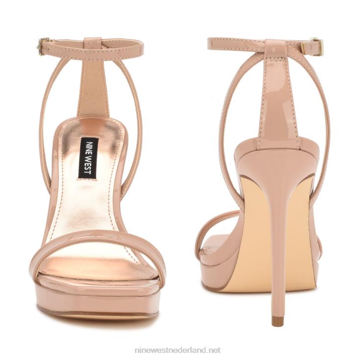 zilo platform sandalen Nine West 62LB332 nauwelijks naakt patent