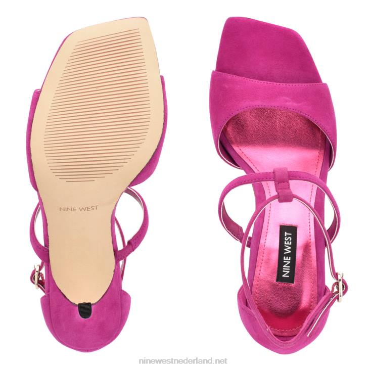 zucht sandalen met hakken Nine West 62LB461 roze suède
