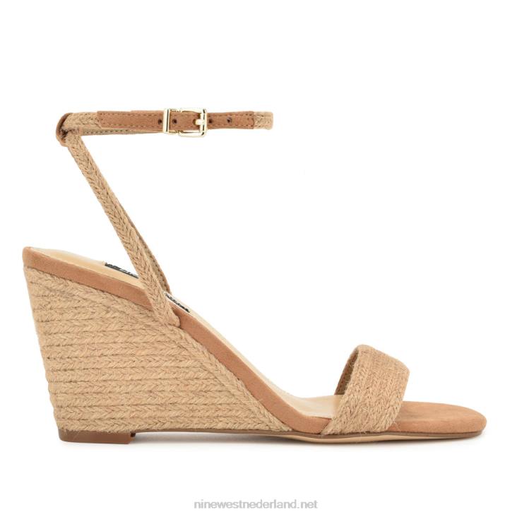 Nijl sandalen met sleehak Nine West 62LB828 bruin geweven