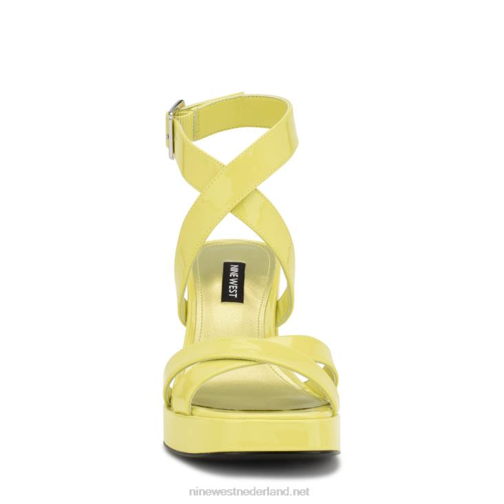 pakken sandalen met enkelbandje en plateauzool aan Nine West 62LB827 geel patent