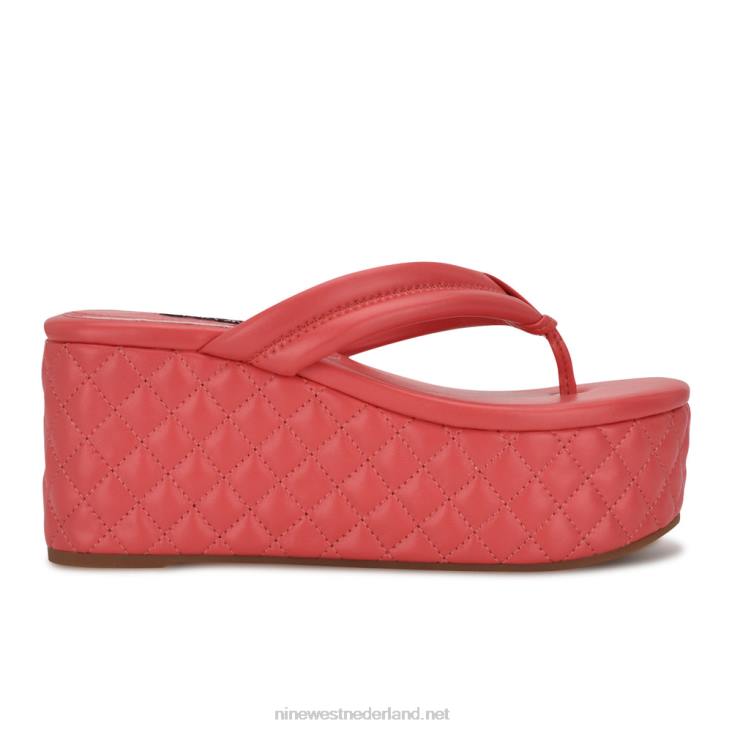 sandalen met plateauzool van newya Nine West 62LB831 koraal