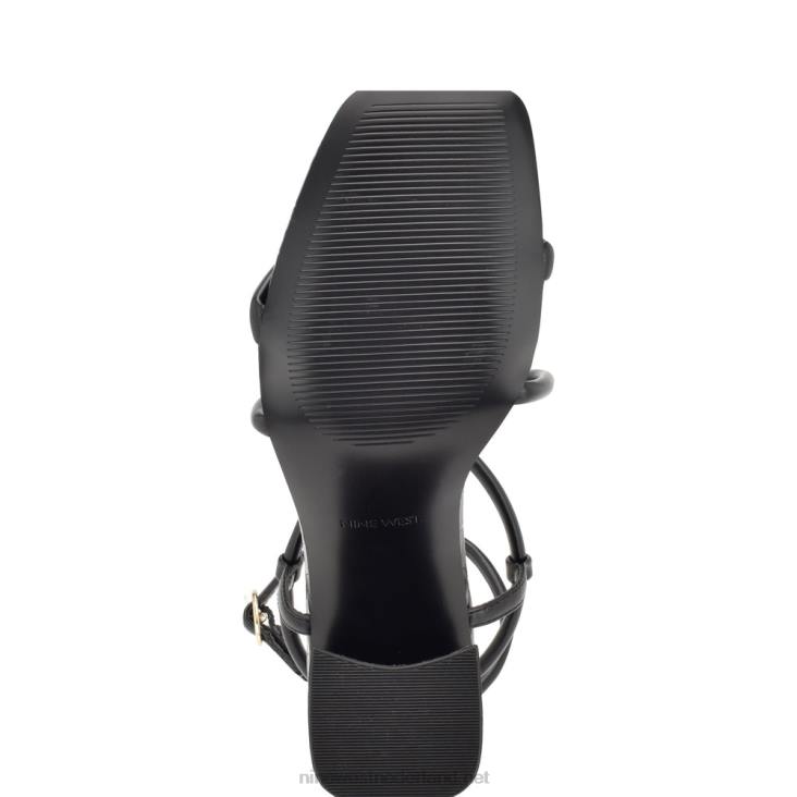 yeera sandalen met bandjes en hakken Nine West 62LB819 zwarte krokodil