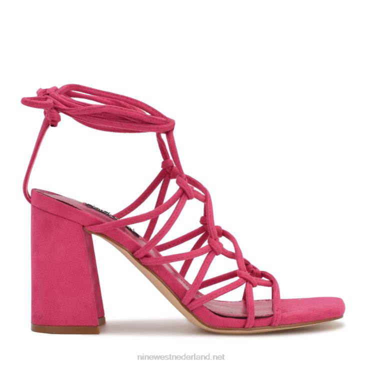 Glaven enkel wrap sandalen Nine West 62LB838 roze suède