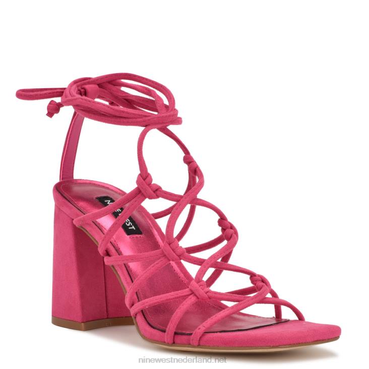Glaven enkel wrap sandalen Nine West 62LB838 roze suède
