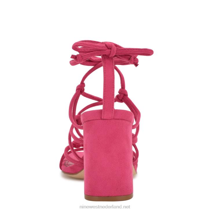Glaven enkel wrap sandalen Nine West 62LB838 roze suède