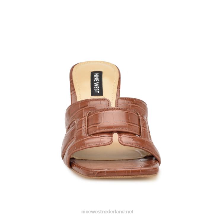 kaelyn sandalen met hak en hak Nine West 62LB2082 bruine krokodil