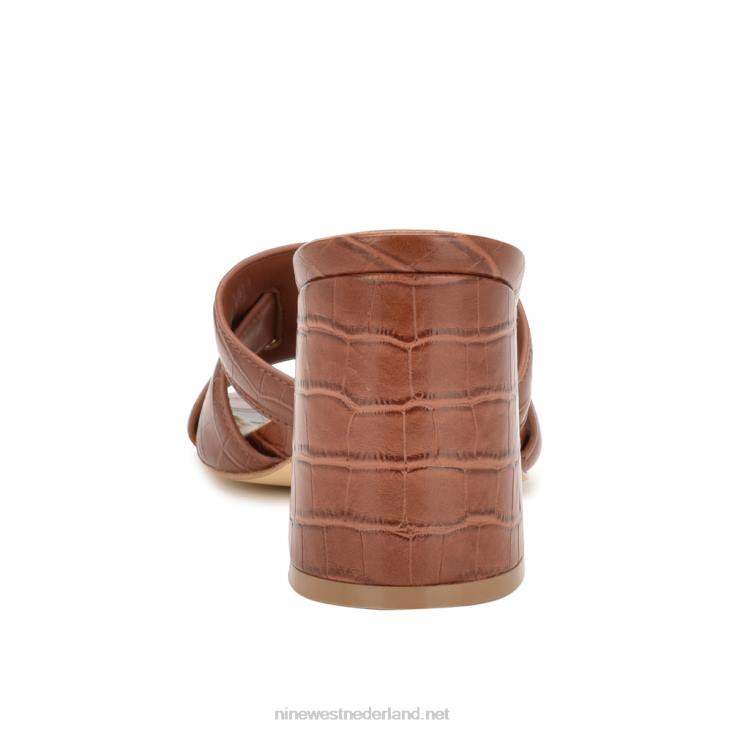 kaelyn sandalen met hak en hak Nine West 62LB2082 bruine krokodil