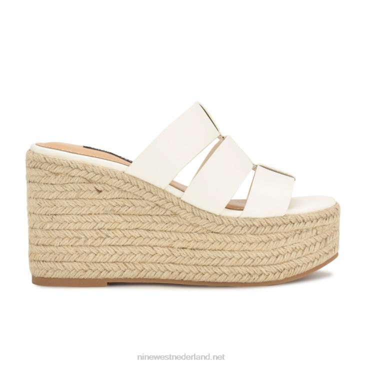 keran espadrille slide sandalen Nine West 62LB670 wit