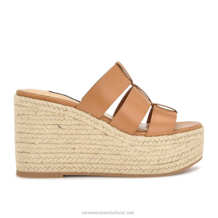 keran espadrille slide sandalen Nine West 62LB671 bruin