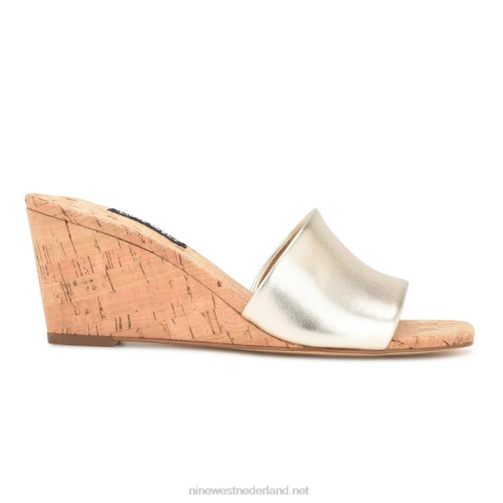 kerina sandalen met sleehak Nine West 62LB656 platina