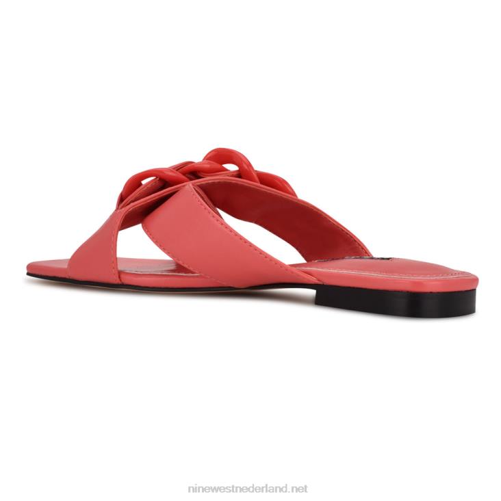 mistige sandalen met platte slede Nine West 62LB1052 koraal