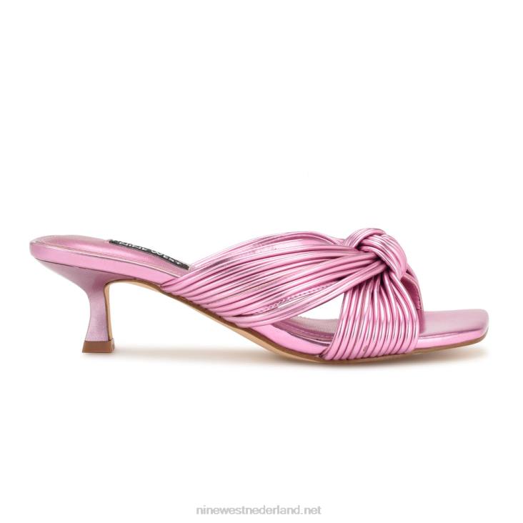 sandalen met narcissen en hak Nine West 62LB1731 roze metaal