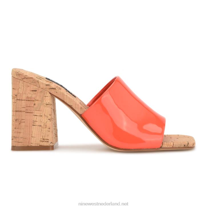 teice sandalen met hak Nine West 62LB669 oranje patent
