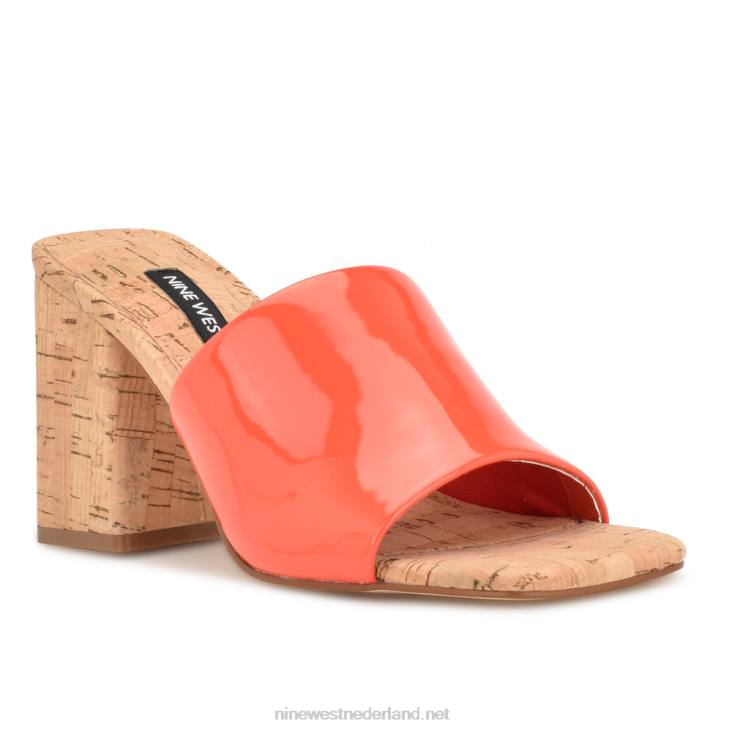 teice sandalen met hak Nine West 62LB669 oranje patent