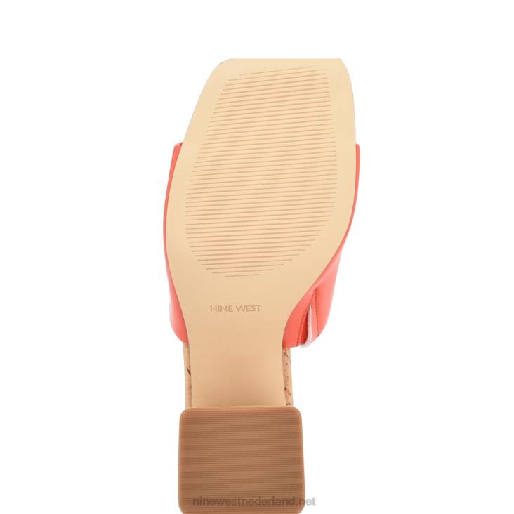 teice sandalen met hak Nine West 62LB669 oranje patent