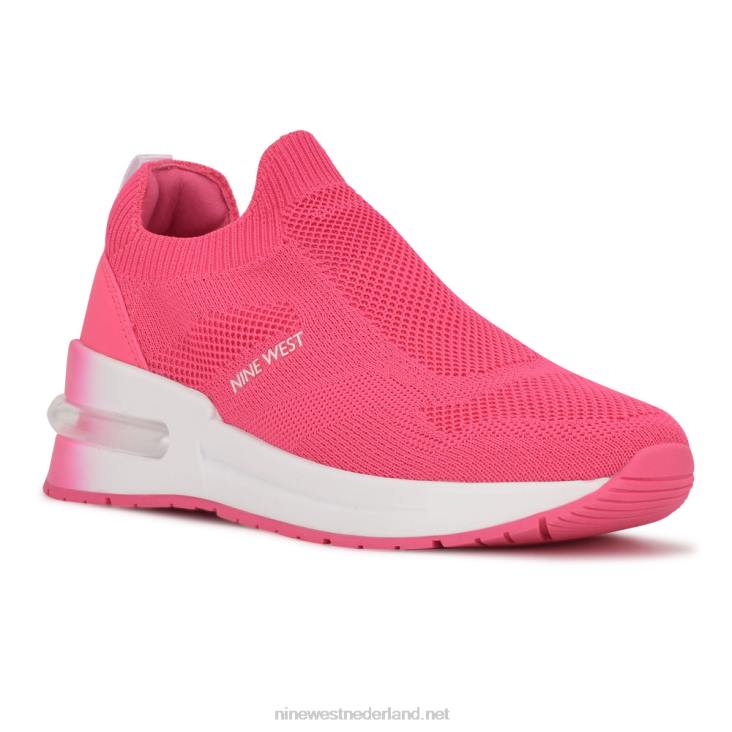 foto slip op sneakers Nine West 62LB1068 neon roze gebreid