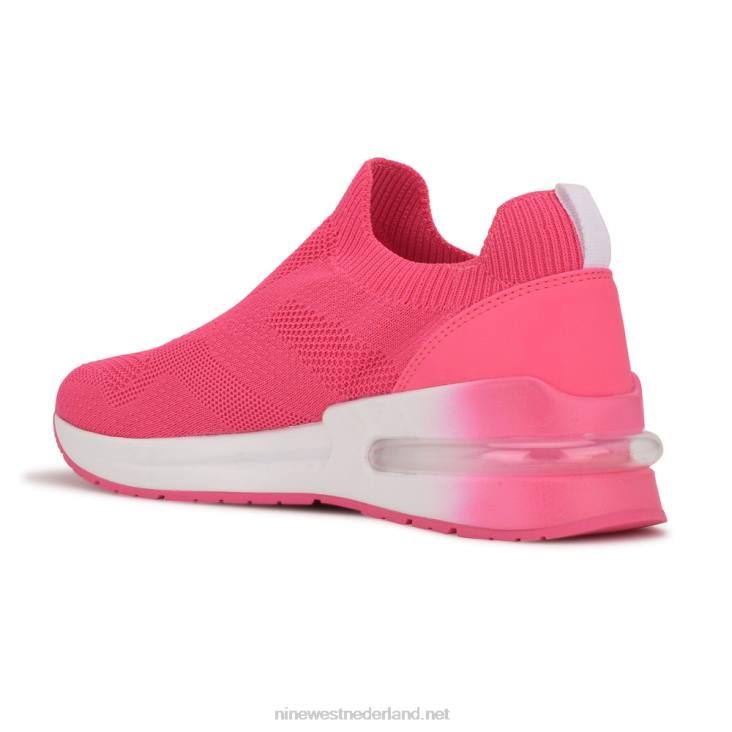 foto slip op sneakers Nine West 62LB1068 neon roze gebreid