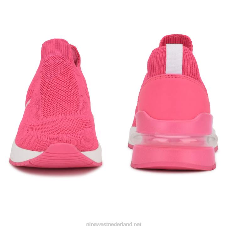 foto slip op sneakers Nine West 62LB1068 neon roze gebreid
