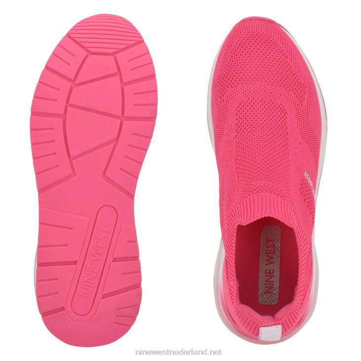 foto slip op sneakers Nine West 62LB1068 neon roze gebreid