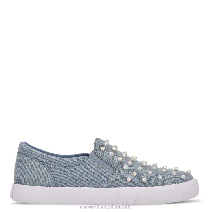 love slip op sneakers Nine West 62LB882 lichtblauwe denim