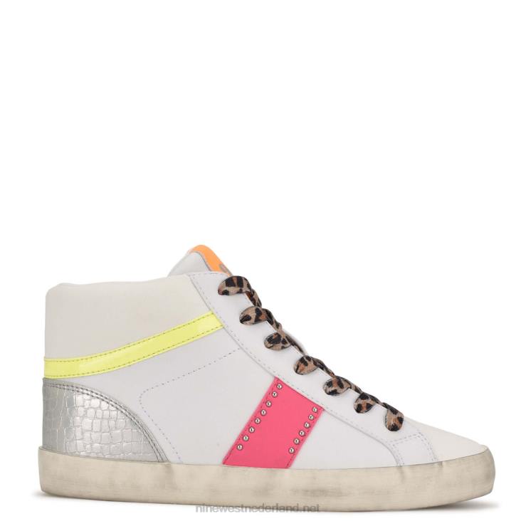 stunnah hoge sneakers Nine West 62LB2910 witte neon multi