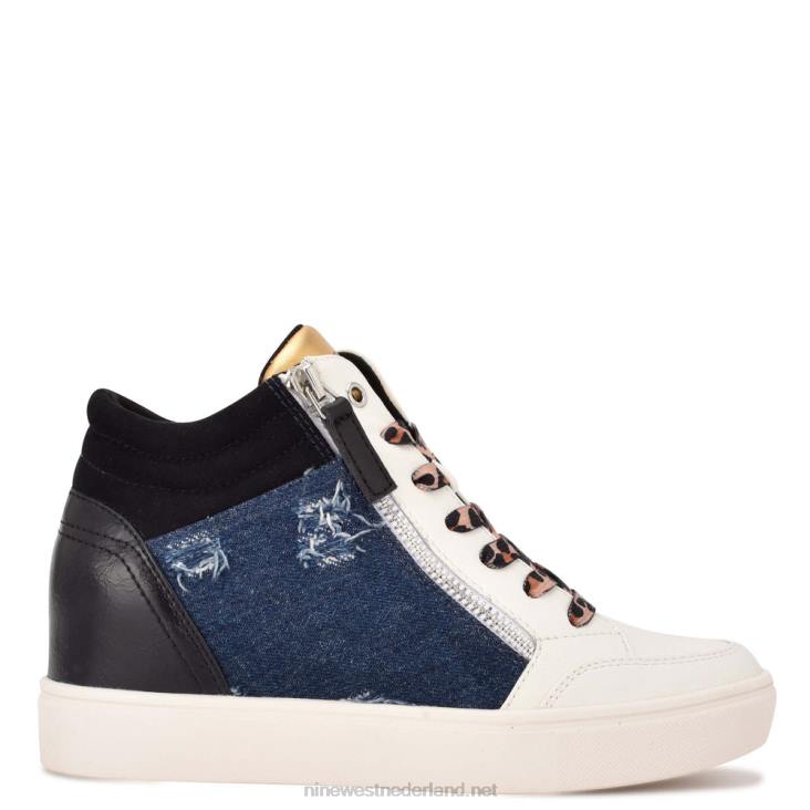 ton hoge sneakers met verborgen sleehak Nine West 62LB885 zwart/denim