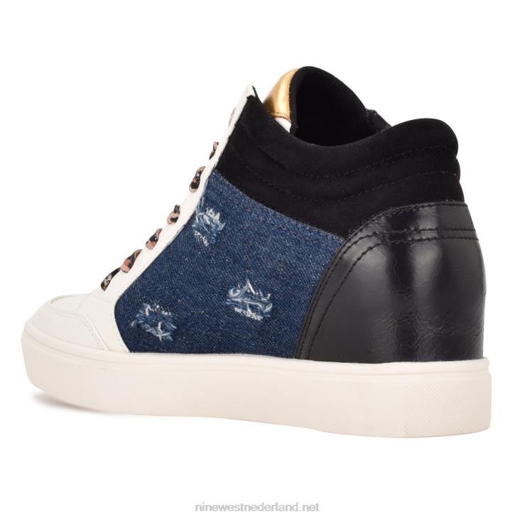 ton hoge sneakers met verborgen sleehak Nine West 62LB885 zwart/denim