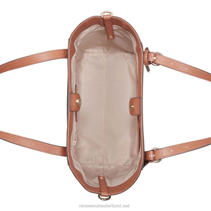 kylee medium trap-draagtas Nine West 62LB2698 bruin logo/bruin