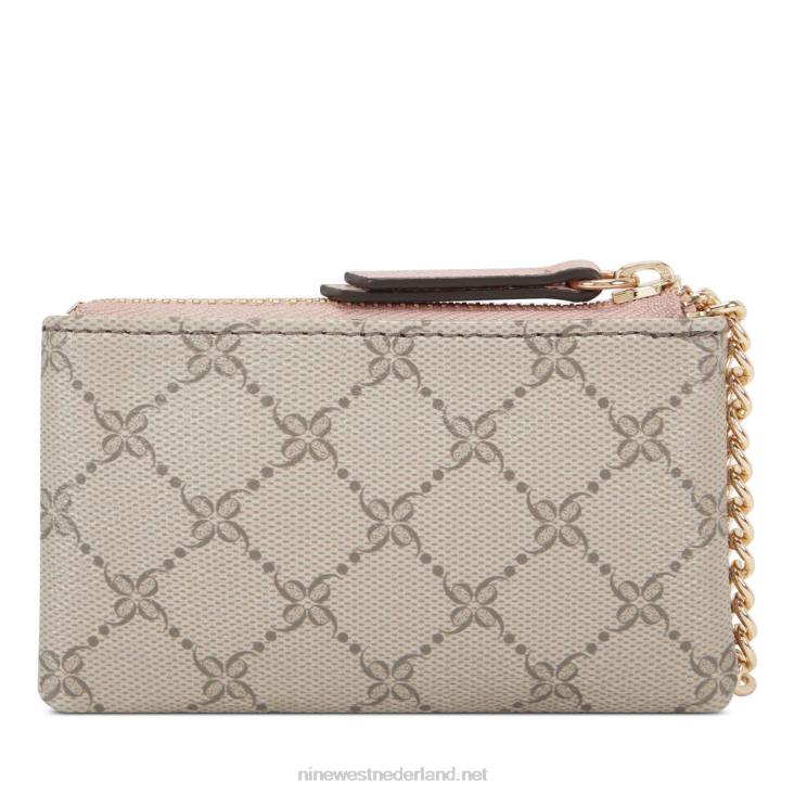 Lawson sleutelring zakje met rits Nine West 62LB2845 beige logo/modern roze