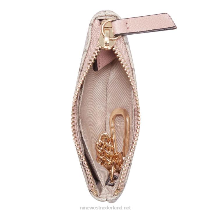 Lawson sleutelring zakje met rits Nine West 62LB2845 beige logo/modern roze