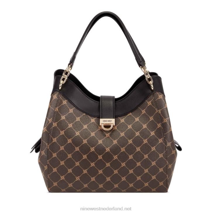 Clara jetset-tas Nine West 62LB2601 bruin zwart