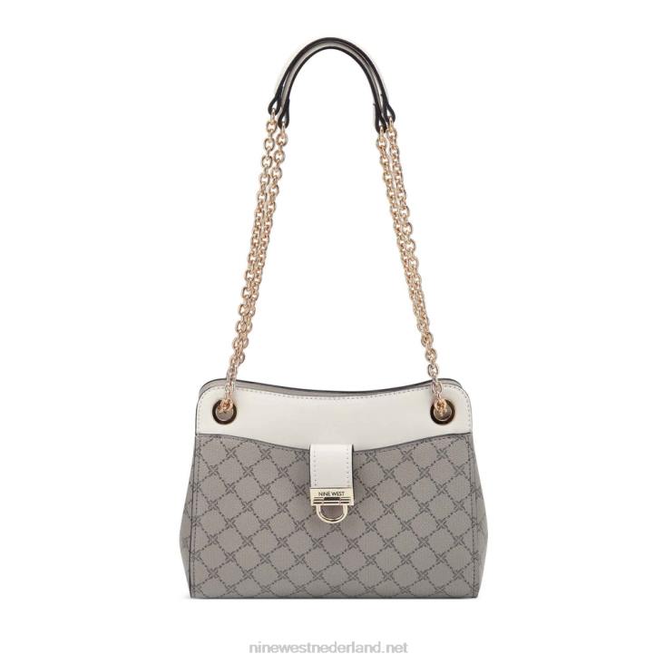 clara cabriolet crossbody Nine West 62LB2640 beige logo/melk