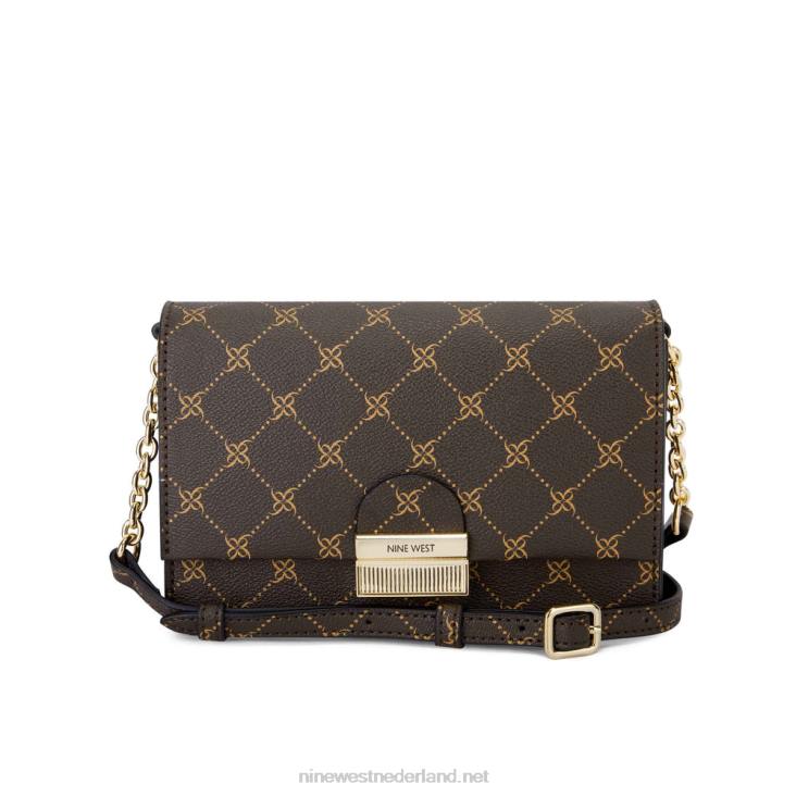 kathy mini crossbody flap Nine West 62LB2612 bruin logo multi
