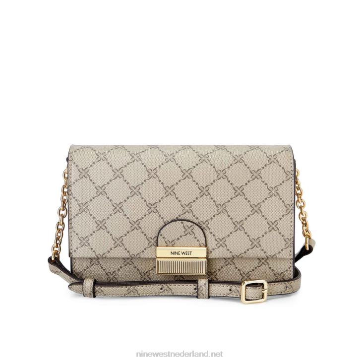 kathy mini crossbody flap Nine West 62LB2637 beige logo multi