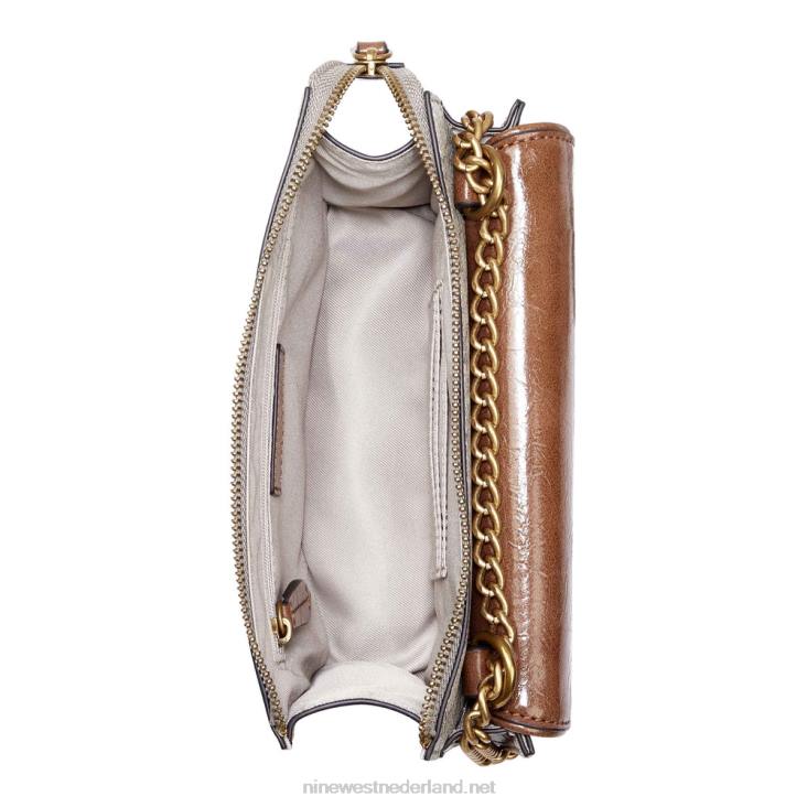 susan cnvrtble xbdy ritssluiting aan de bovenkant Nine West 62LB2655 beige logo/bruin