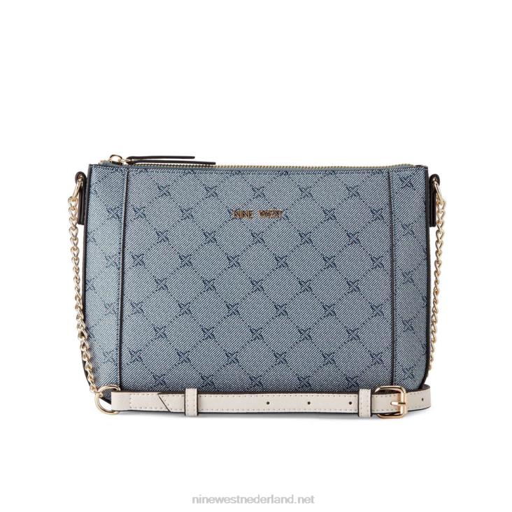 crossbody met ritssluiting aan de bovenzijde van basilicum Nine West 62LB2430 chambray-logo/melk