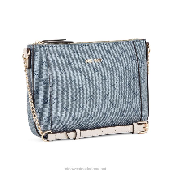crossbody met ritssluiting aan de bovenzijde van basilicum Nine West 62LB2430 chambray-logo/melk