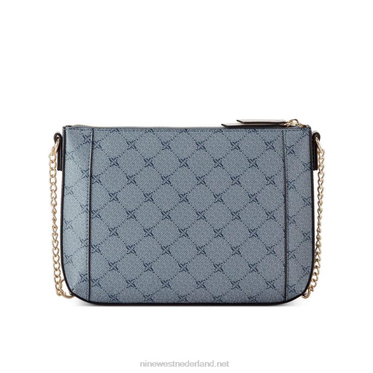 crossbody met ritssluiting aan de bovenzijde van basilicum Nine West 62LB2430 chambray-logo/melk