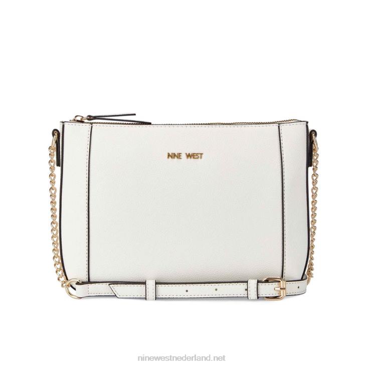 crossbody met ritssluiting aan de bovenzijde van basilicum Nine West 62LB2432 optisch wit microkiezelsteentje