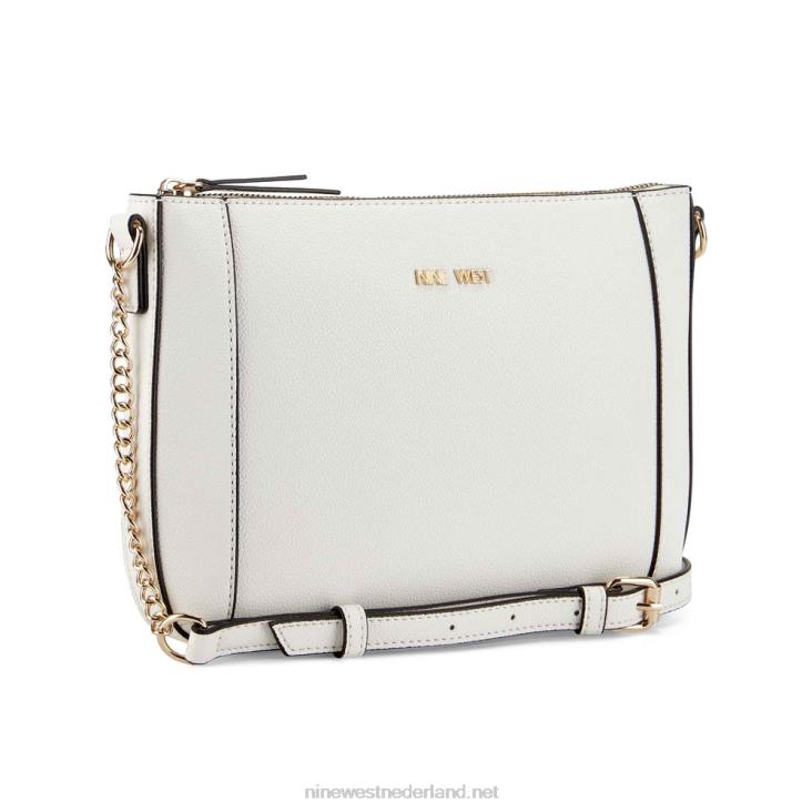 crossbody met ritssluiting aan de bovenzijde van basilicum Nine West 62LB2432 optisch wit microkiezelsteentje